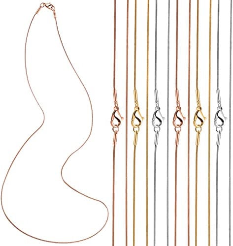 EXCEART 12 Stück Schlangenkette 304 Edelstahlkette Mit Karabinerverschlüssen Schmuckherstellung Kettenverlängerung Für Schmuckherstellungszubehör