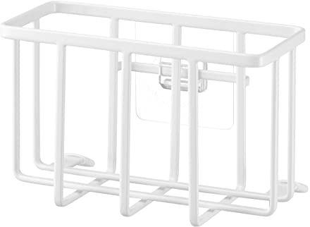 YAMAZAKI 6915 TOWER Film Hook MultiUse Basket S, white, Steel/Silicone/Polycarbonate/PET/Polyurethane, 15.5 x 8.5 x 10 cm