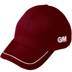 Gunn & Moore GM Cricket Hat | Teknik Cap | Pre-Shaped Two-Tone Peak | Easi-Fit Hook-and-Loop Fastener | One Size Fits All | 51 - 63 cm Circumference | Maroon