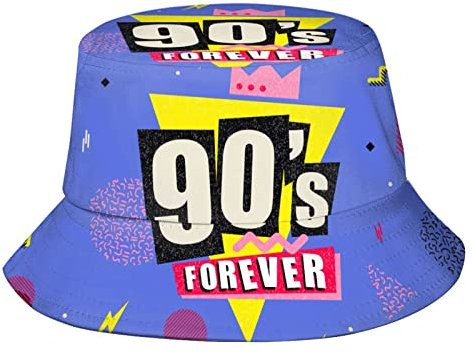 XVBCDFG Retro 80er 90er Jahre Fischerhut für Damen und Herren, Sommer Fischermütze, Reise Strandhut, Mode verstaubarer Sonnenhut für Erwachsene und Jugendliche, Retro 80er 90er 1, One size