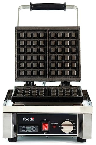 foodis Gaufrier et Croque Monsieur 1700W avec indicateur de Chauffage & Minuteur - Appareil a Gaufre Belge avec regulation de la Temperature 60-300°C - 4x6 Machine a Gauffre, Waffle Maker