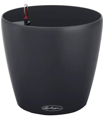 Lechuza - Pot de Fleurs Classico Color ECO 60 Gris foncé - Pot de Fleurs avec système d'irrigation et indicateur de Niveau d'eau - en Plastique 100% recyclé - Surface Mate - Diamètre 60 x 55,5 cm -
