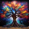 DPHERO Diamond Painting Baum des Lebens Diamant Painting Bilder Diamond Painting Erwachsene Zauberbaum Diamond Painting Bilder Diamant Bilder Kinder DIY Cross Stickerei Malerei Kits Wand Dekor 30x30cm