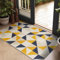 Hafaa Rugs Living Room Indoor Bedroom Rug Triangle Pattern Carpet Geometric Style Front Door Mat Indoor Soft Touch Printed Area Rugs Easy Care Kitchen Floor Mat (40X60cm, Brio)