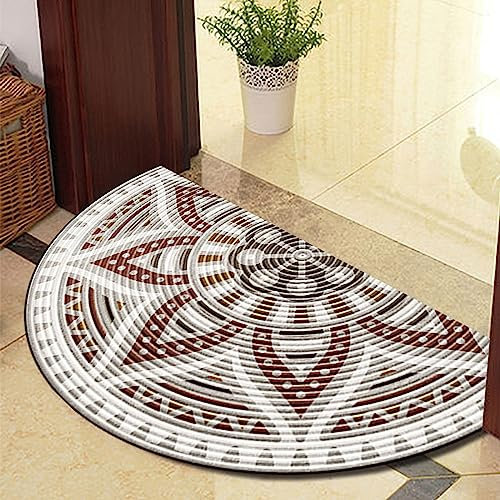 Dostear Tappeto Porta Zerbino Zerbini Per Ingresso Arredamento Casa Mezzaluna Per Esterno Interno Tappeti Grandi Dimensioni cerchio grigio 60x90cm