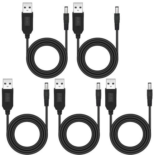 DaFuRui DC 5V to 9V USB Power Supply Adapter Cable，Voltage Step Up Converter Cable with DC Jack 5.5 x 2.5mm or 5.5 x 2.1mm, USB 5V to DC 12V Cable -1m (5V to 12V)