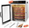 Kwasyo Essiccatore Alimentare Acciaio Inox, 1000W, 12 rotante vassoi, essiccatura automatica, 67 Ricette Gratuite, Timer 24H, Essiccatore Multiuso, Vassoi Lavabili in Lavastoviglie