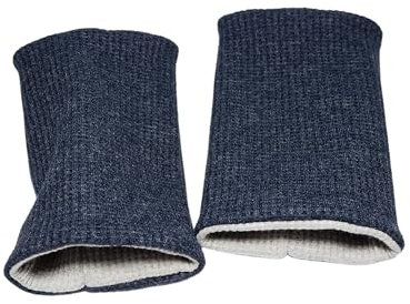 Britta Meier Leichte Pulswärmer aus Baumwoll-Jersey aus 2 Lagen Stoff, Nähwerkstatt (Dunkeljeansblau-Hellgraumeliert)