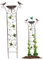 Baignoire d'oiseaux avec treillis de jardin, treillis de jardin en métal de 1 m / 40 pouces avec plateau de bains d'oiseaux de 7,3 pouces, mangeoire à eau d'oiseau détachable, treillis pour les plant