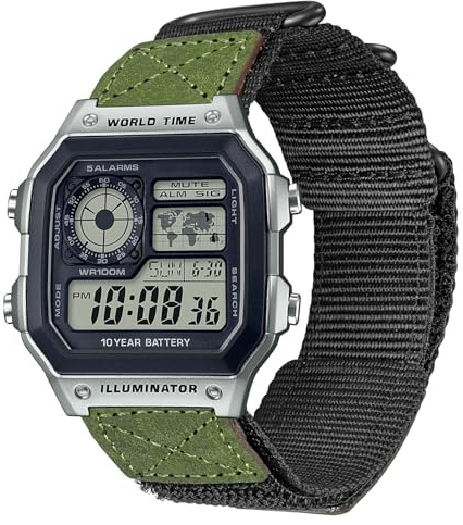 DAVILANE 18 mm Uhrenarmband für Casio AE-1000W AE-1200 AE-1300 AEQ-110W AQ-S800W MRW-200H MRW-S300 SGW-300H SGW-400H W-216H W-218H W-735H, robustes Nylon-Sportarmband