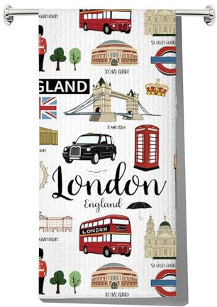 LEVLO London Küchentuch – Reise-Souvenir Geschenk England Reise Geschirrtücher UK Urlaub Merchandise