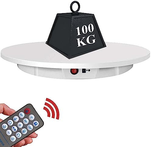 Soporte De Exhibición Eléctrico, 42 Cm De Diámetro, Plato Giratorio De Control Remoto Inteligente, Plato Giratorio Completamente Automático para Disparos En Vivo,White