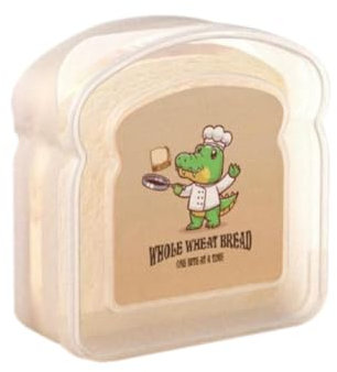 Sweetness Contenedor de sándwich reutilizable, contenedor de alimentos sellado, panera transparente, comida, caja de sándwich portátil B