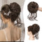 Sofeiyan Haarteil mit Gummiband Gelockt Dutt Haarteil Mit Haaren Hochsteckfrisuren Synthetisch Messy Bun Haar Tousled Updo Haarteile für Frauen Mädchen, Darkest Brown Mix Light Auburn