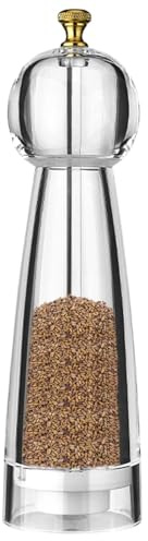 Moulin à poivre manuel - Moulin à sel en acrylique - Moulin à sel et à poivre en acrylique - Moulins à sel et à poivre transparents avec grosseur réglable pour la cuisine