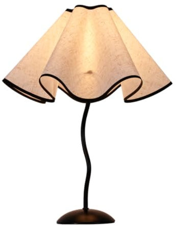 GUANSHAN Vintage-Tischlampe mit Blütenblatt-Schirm, elegante Retro-Tischlampe mit Lotusblatt, Nachttischbeleuchtung, dekorative Tischlampe, Nachtlicht für Schlafzimmer, Wohnzimmer