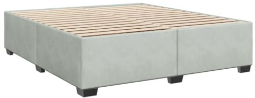 vidaXL Bettgestell, Bettrahmen mit Lattenrost, Polsterbett Bett für Schlafzimmer, Doppelbett Schlafzimmerbett, Hellgrau 200x200cm Samt