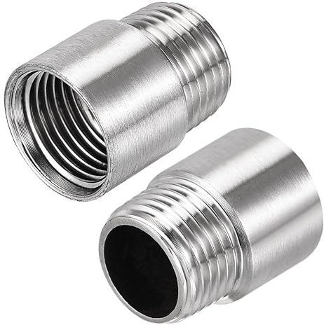TOP-VIGOR 2Pcs Shower Head Extension Arm, 30mm Shower Arm Extender, 1/2 PT Stainless Steel Handheld Shower Pipe Head Extension Round Pipe for Bathroom Accessory
