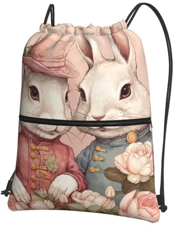 yomeeaaaa Rucksack mit Kordelzug, Turnbeutel, Kordelzugbeutel auf Rose, Kordelzugbeutel für Reisen, Schwarz , One size