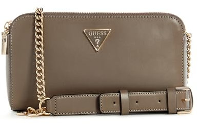 GUESS Damen Daryna Status Crossbody Umhängetasche, Dunkles Taupe