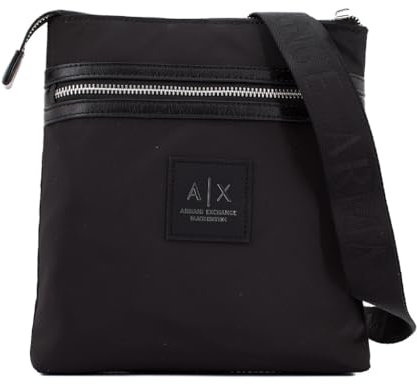 Armani Exchange Herren Umhängetasche mit Box-Logo, Schwarz, One Size