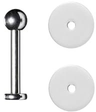 Titan Labret Ohr Piercing Anti Wildfleisch Disc SET gegen Wildfleisch Keloid am Helix Conch Tragus Industrial Piercing in 1,2 x 6mm Länge
