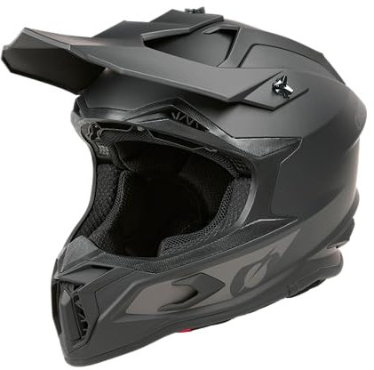 O'NEAL C-SRS Motocross Helm SOLID Schwarz (Größe S) – ECE 22.06 zertifiziert, robuste ABS-Schale, effizientes Belüftungssystem & herausnehmbares, waschbares Innenfutter