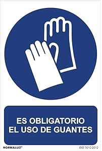 FERRETELIX® Cartel PVC 40 cm x 30 cm – “Uso Obligatorio de Guantes” – Señalización de Seguridad Laboral – Espesor 1 mm