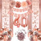 40 Geburtstagsdeko, 40 Rose Gold Geburtstag Mädchen Deko,Happy Birthday Girlande Tür Banner, für Frauen Mädchen Geburtstag Deko Geburtstags Party Deko