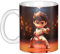 YYHHAOFA Taza de cerámica con dibujos animados de karate para capuchino, latte, cereales, yogur, leche, bebidas calientes o frías, horno de microondas