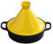 Casseruola con Coperchio in ghisa Smaltata 20 cm pentola per tajine, tajine con Coperchio a Forma di Cono (Giallo)