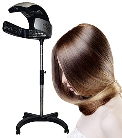 DUIRHNFV Vaporizador De Cabello Profesional, Secador De Cabello De Salón De Peluquería, Calentador Inteligente, Máquina Permanente De Secado con Pantalla Táctil LCD Multipropósito, Negro