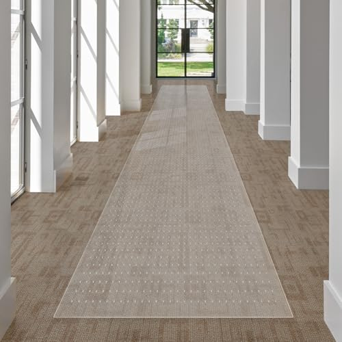 SALLOUS Plastic Runner Mat for Hallway, 3' x 10' Runner Rug for Carpet, Waterproof Vinyl Floor Mat for Carpeted Floors, Slip Resistant with Grips, Carpet Protector for Home, Clear