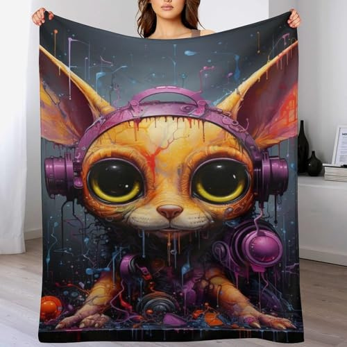 AASWSWW Art Kaninchens Decke,Vier Jahreszeiten Weich Wohndecke Schlafdecke Sofadecke Pelzdecke Couchdecke Flannel Bett Decken (130×180cm)