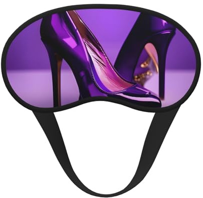 Elegante lila High Heels mit Lippenstift-Druck Schlafmaske, Augenschlafmaske für Damen und Herren für totale Dunkelheit, reduziert geschwollene Augenmaske