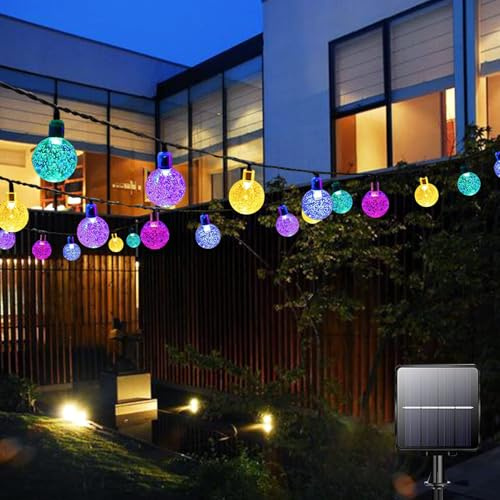 Lezonic Solar String Lights,39Ft 100LED Solar Fairy Lights Waterproof | 8 Modes Indoor Outdoor Garden Lights for Home Patio Gazebo Wedding Party Festival Decoration (Multi-Coloured)