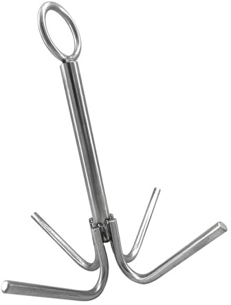 tuwiwol Functional Grappling Hook 4 Claw Stainless Steel Boat Anchor Heavy Duty Rustproof Durable Gear For Fishing Camping Outdoor Survival Outdoor Hiking Camping Essential Tool