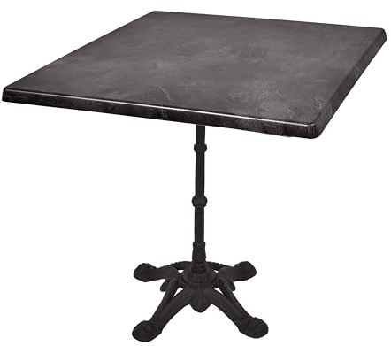 DELUKE Bistrotisch Kollin 80x80cm Qudratisch Schwarz Holz | Cafétisch Bartisch Gartentisch Outdoor-Esstisch