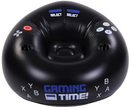 Poltrona da Gaming Gonfiabile, a Sacco, con Portabicchieri e Tasche Laterali, Supporta Fino a 100 Kg, Ideale per la Sala Giochi dei ragazzi.