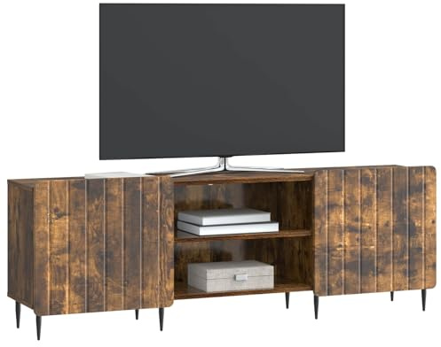 vidaXL TV-Schränk Geräucherte Eiche 150 x 31 x 52 cm Holzwerkstoff, Moderner, rechteckiger Medienkonsole für das Wohnzimmer, Coole Entertainment-Zentrale mit viel Stauraum