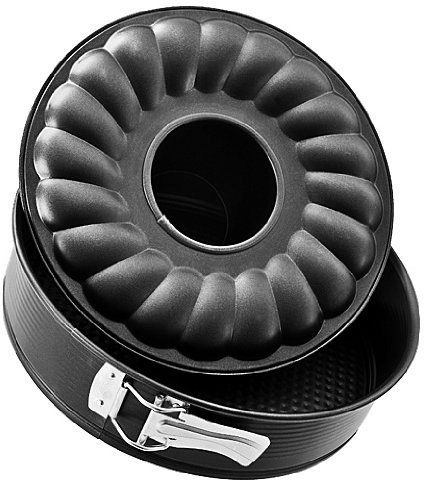 Zenker 6508 Springform mit Flach- und Rohrboden Ø 26 cm, black metallic
