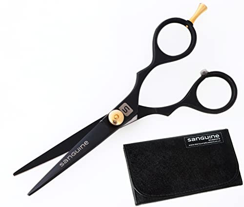 Professionelle Bartpflege Schere, extrem scharf, Schwarz, 14 cm + mit Etui