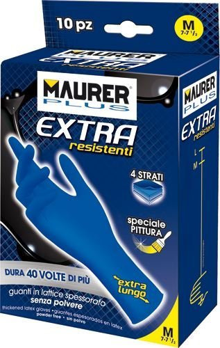 MAURER-PLUS Guanti MONOUSO in Lattice Extreme CF. in Scatola da 10 pz. Taglia XL-9,1/2