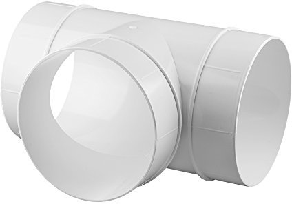 Verbinder T-Stück Lüftungsrohr ABS Rundrohr Ø 100 Abluft-Rohr 100 mm, PVC