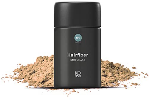 KÖ-HAIR FIBERS Haarverdichtung, Schütthaar, Streuhaar für lichtes Haar und Teilglatze, Haaransatz kaschieren bei lichten Haaren oder Haarausfall. Haarpulver, Haarpuder zum Abdecken12g Farbe Mittelblonde