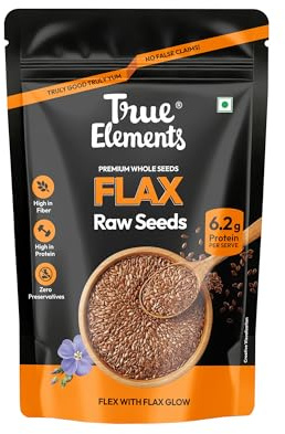 True Elements Semi di lino 500 g, semi di lino Alsi OGM, ricchi di fibre e omega-3, semi di lino per la crescita dei capelli, alimenti dietetici