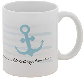 Lieblingstasse Anker in blau mit Streifen | Kaffeebecher | Geburtstag | Geschenkidee für Männer | verpackt in passender Geschenkbox | Stay Inspired! by Lisa Wirth