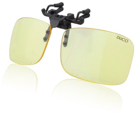 DUCO Clip Randlose Ergonomische Computer Brille mit Bernsteinfarbe Gläsern für Kurzsichtigkeit 8012 (Glasbreite:55MM/Glashöhe:36MM)