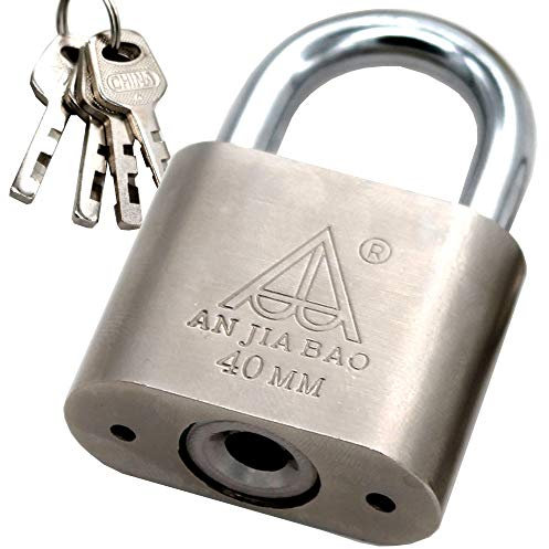 cadenas, cadenas en acier chromé à clé, manille de 1 pouce, largeur de 1,5 pouce