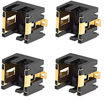 sourcing map 4 Pcs AG13/LR44 Horizontal Coin Button Battery Holder Black Container Case